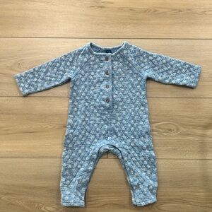 Long-Sleeve Quilted Button-Front One-Piece for Baby
